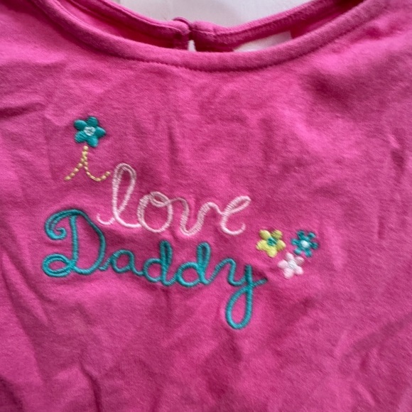 Gymboree 12-18M Girls Pink Love Daddy Short Sleeve Top Blouse - Picture 2 of 5